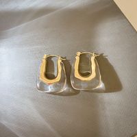 Sweet U Shape Alloy Resin Women's Earrings 1 Pair sku image 1