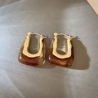 Sweet U Shape Alloy Resin Women's Earrings 1 Pair sku image 5