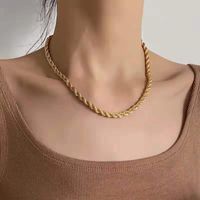 Fashion Solid Color Titanium Steel Chain Necklace 1 Piece sku image 2