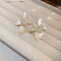 1 Pair Glam Geometric Plating Inlay Alloy Artificial Pearls Opal Zircon Earrings sku image 1