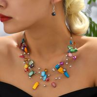 Vacation Irregular Alloy Shell Women's Earrings Necklace 1 Set main image 4