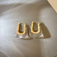 Sweet U Shape Alloy Resin Women's Earrings 1 Pair main image 3