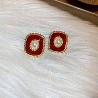 1 Pair Sweet Heart Shape Enamel Copper Drop Earrings sku image 37