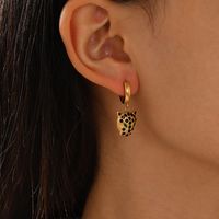 Fashion Animal Stainless Steel Titanium Steel Gold Plated Rhinestones Earrings Necklace 1 Piece 1 Pair main image 4