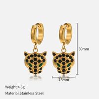 Fashion Animal Stainless Steel Titanium Steel Gold Plated Rhinestones Earrings Necklace 1 Piece 1 Pair sku image 2