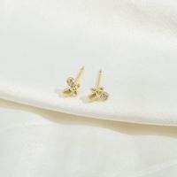 Fashion Butterfly Copper Inlay Artificial Pearls Zircon Ear Studs 1 Pair main image 5
