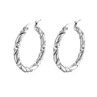 Fashion Round Stainless Steel Plating Hoop Earrings 1 Pair sku image 3
