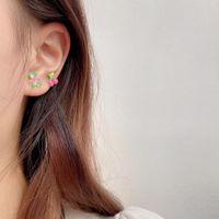 Fashion Heart Shape Flower Butterfly Alloy Plating Women's Earrings 1 Set main image 3