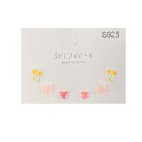 Fashion Heart Shape Flower Butterfly Alloy Plating Women's Earrings 1 Set main image 4