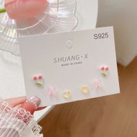 Fashion Heart Shape Flower Butterfly Alloy Plating Women's Earrings 1 Set sku image 2