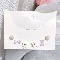 Fashion Heart Shape Flower Butterfly Alloy Plating Women's Earrings 1 Set sku image 5