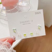 Fashion Heart Shape Flower Butterfly Alloy Plating Women's Earrings 1 Set sku image 4