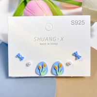Fashion Heart Shape Flower Butterfly Alloy Plating Women's Earrings 1 Set sku image 11