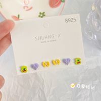 Fashion Heart Shape Flower Butterfly Alloy Plating Women's Earrings 1 Set sku image 12