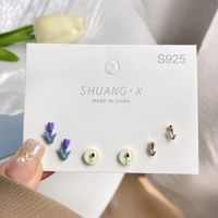 Fashion Heart Shape Flower Butterfly Alloy Plating Women's Earrings 1 Set sku image 13