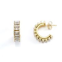 1 Pair Simple Style C Shape Inlay Stainless Steel Artificial Diamond Earrings sku image 2