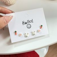 Sweet Bow Knot Alloy Plating Women's Ear Studs 4 Pairs sku image 10