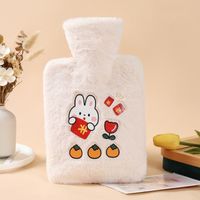 Soft Rabbit Fur Hot Water Bag Water Injection Hand Warmer Thickened Explosion-proof Plush Cartoon Large Hot-water Bag Wholesale Direct Sales sku image 12