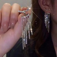 Fashion Tassel Alloy Inlay Artificial Diamond Women's Drop Earrings 1 Pair main image 2