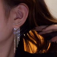 Fashion Tassel Alloy Inlay Artificial Diamond Women's Drop Earrings 1 Pair main image 4