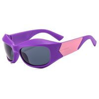 Fashion Color Block Pc Special-shaped Mirror Patchwork Full Frame Women's Sunglasses sku image 11