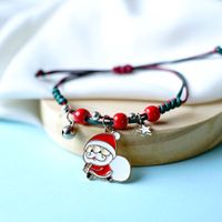 Cartoon Style Santa Claus Bell Snowman Alloy Rope Knitting Women's Bracelets sku image 5