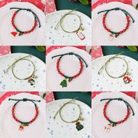 Cartoon Style Santa Claus Bell Snowman Alloy Rope Knitting Women's Bracelets sku image 11