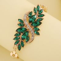 Fashion S Shape Leaf Alloy Inlay Crystal Women's Bracelets 1 Piece main image 1