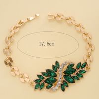 Fashion S Shape Leaf Alloy Inlay Crystal Women's Bracelets 1 Piece main image 5