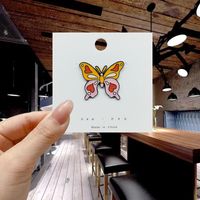 Fashion Heart Shape Flower Butterfly Alloy Enamel Unisex Brooches sku image 7
