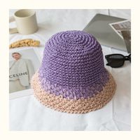 Women's Basic Color Block Wide Eaves Straw Hat sku image 3