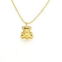 Fashion Bear Copper Inlay Artificial Diamond Pendant Necklace 1 Piece sku image 4