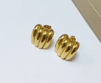 Moda Geométrico Acero Titanio Chapado En Oro Aretes 1 Par sku image 6