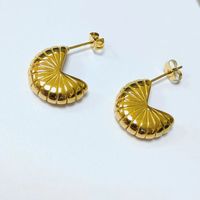 Fashion Geometric Titanium Steel Gold Plated Earrings 1 Pair sku image 2