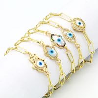 Fashion Devil's Eye Copper Inlay Zircon Bracelets 1 Piece main image 1