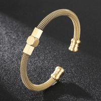 Hip-hop Solid Color Stainless Steel Plating Bangle 1 Piece main image 6