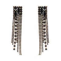 1 Pair Fashion Tassel Alloy Inlay Artificial Rhinestones Women's Drop Earrings sku image 4