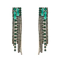 1 Pair Fashion Tassel Alloy Inlay Artificial Rhinestones Women's Drop Earrings sku image 1