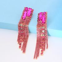 1 Pair Fashion Tassel Alloy Inlay Artificial Rhinestones Women's Drop Earrings main image 5