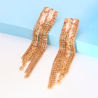 1 Pair Fashion Tassel Alloy Inlay Artificial Rhinestones Women's Drop Earrings main image 2