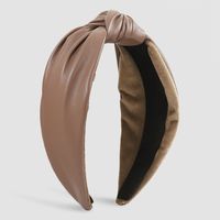 Fashion Solid Color Pu Leather Flannel Hair Band 1 Piece main image 3