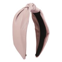 Fashion Solid Color Pu Leather Flannel Hair Band 1 Piece sku image 3