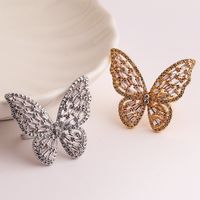 Fashion Butterfly Copper Inlaid Zircon Rings 1 Piece main image 5
