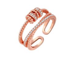 Fashion Geometric Copper Criss Cross Zircon Rings sku image 3