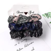 Women's Simple Style Round Dots Solid Color Leopard Cloth Pleated Hair Tie sku image 22