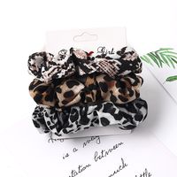 Women's Simple Style Round Dots Solid Color Leopard Cloth Pleated Hair Tie sku image 9
