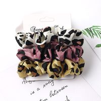 Fashion Plaid Solid Color Leopard Cloth Pleated Hair Tie 1 Set sku image 15