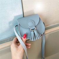 Women's Mini Pu Leather Solid Color Fashion Round Magnetic Buckle Crossbody Bag sku image 7
