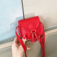 Women's Mini Pu Leather Solid Color Fashion Round Magnetic Buckle Crossbody Bag sku image 4