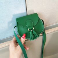 Women's Mini Pu Leather Solid Color Fashion Round Magnetic Buckle Crossbody Bag sku image 8